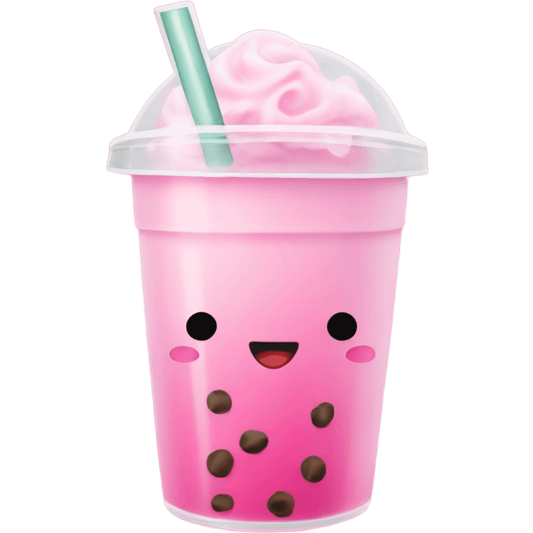 Pink bubble tea emoji