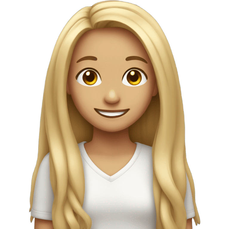 smiling girl with long hair emoji