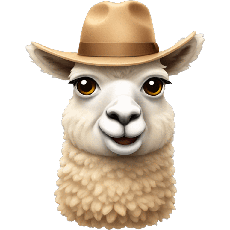 Alpaca with hat emoji