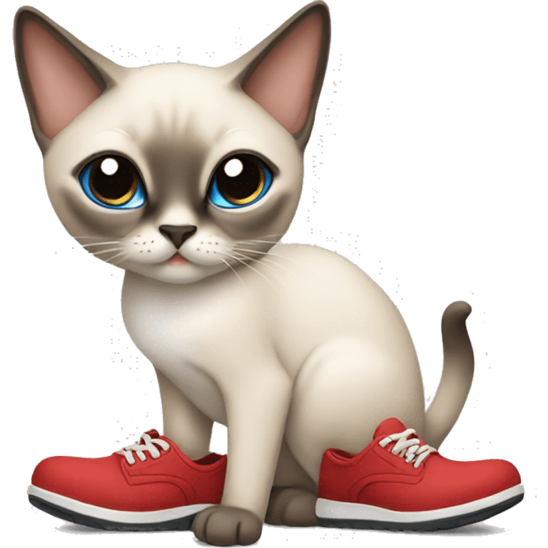 siamese cat with shoes emoji