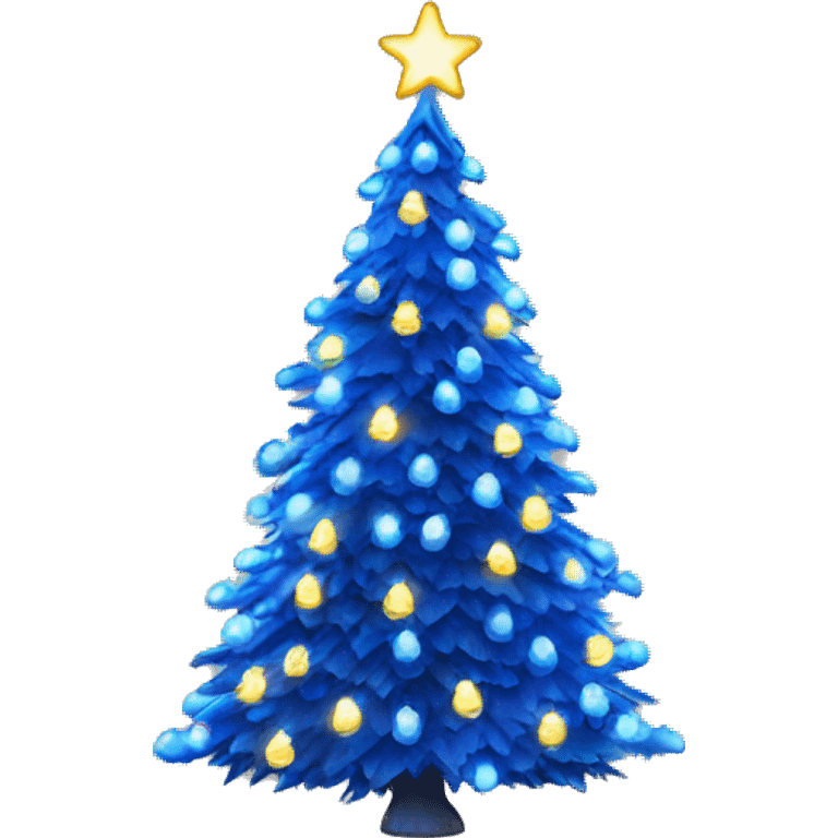 One blue Christmastree with Christmaslights  emoji