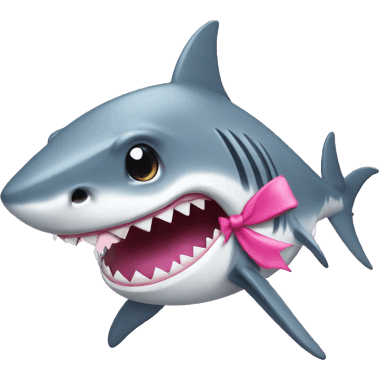 Shark with pink bows emoji