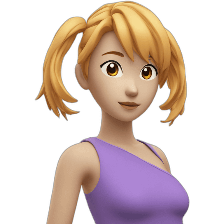 Beautiful anime girl body, modeled and rendered in Cinema4D, with Face, Body and Hair Details enhanced for a more realistic look. emoji