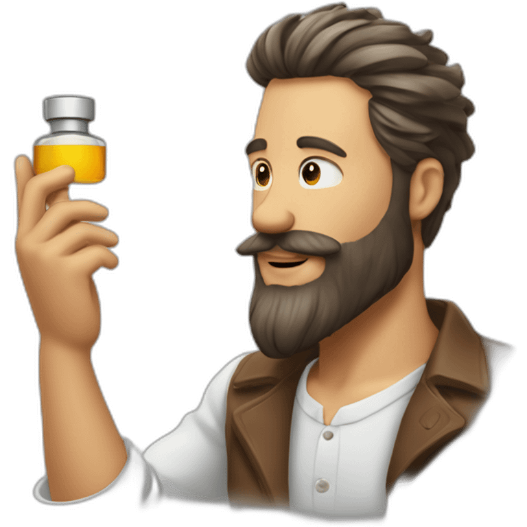 Un homme avec une grande barbe qui se parfume emoji