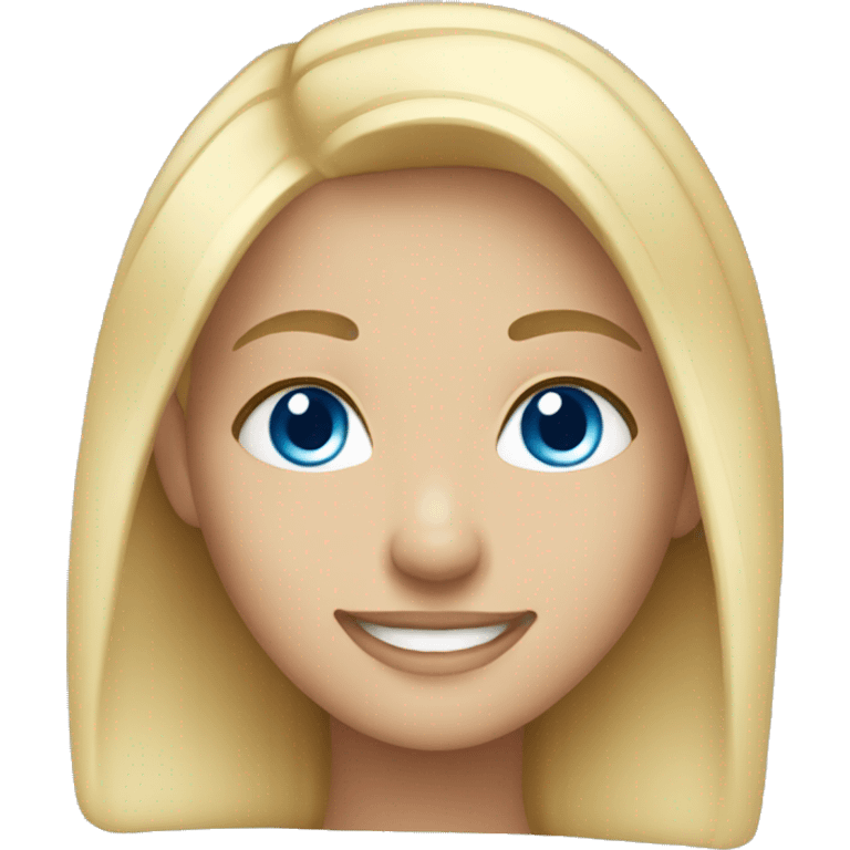 Blonde girl with blue eyes smiling emoji