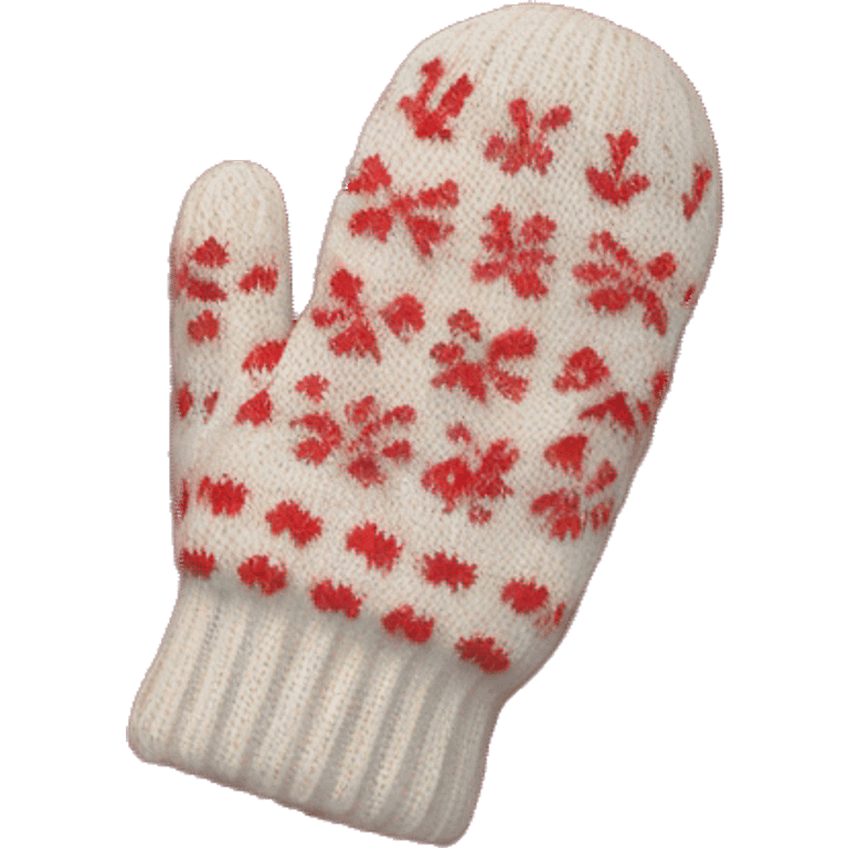 mittens knitted gloves in red emoji