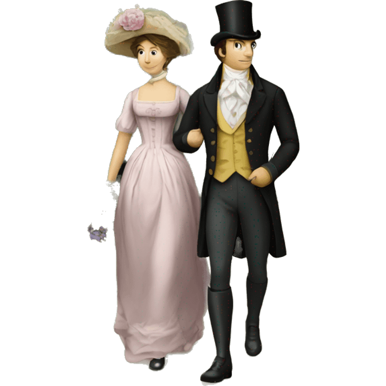 regency couple walk in a garden emoji