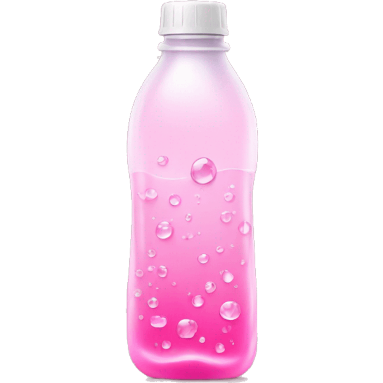 plastic bottle with crystaline pink liquid emoji