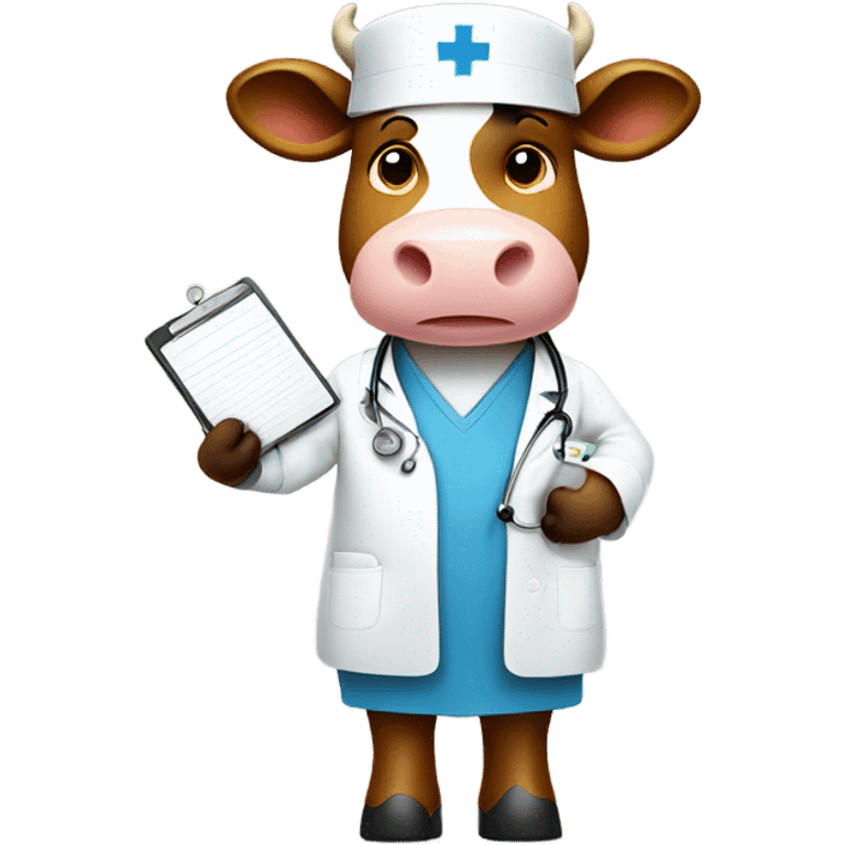 Cow as a nurse emoji