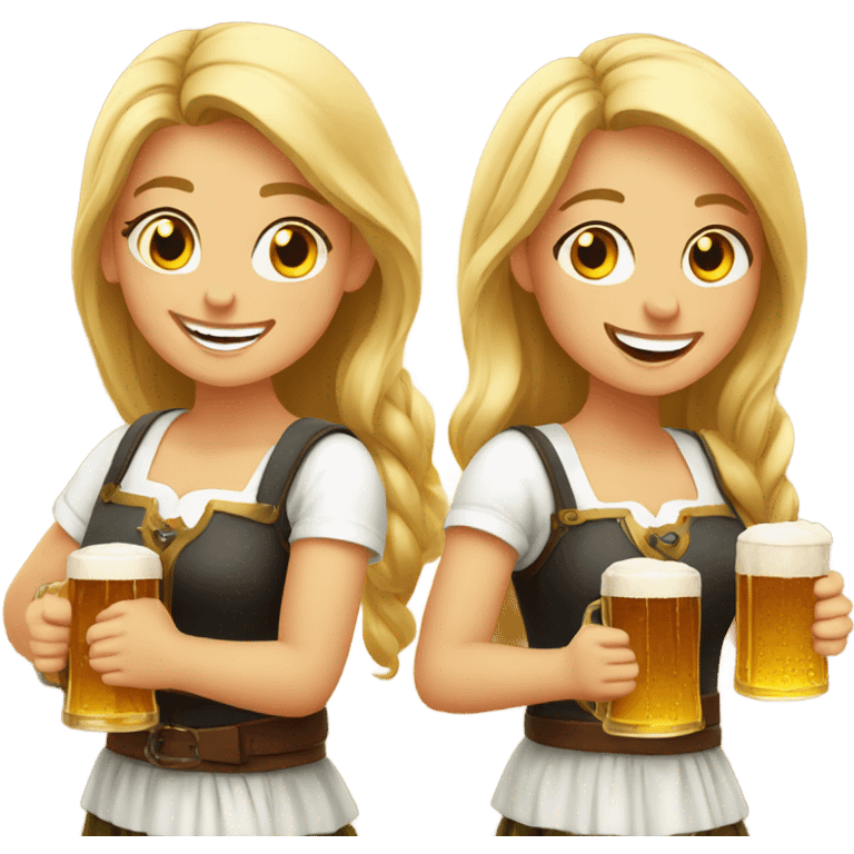 German girls drinking beer emoji