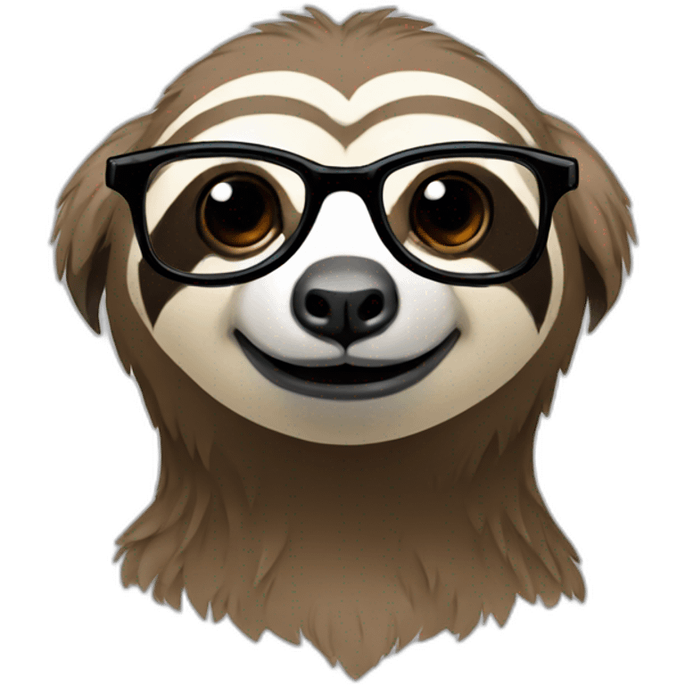 A sloth with glasses on emoji