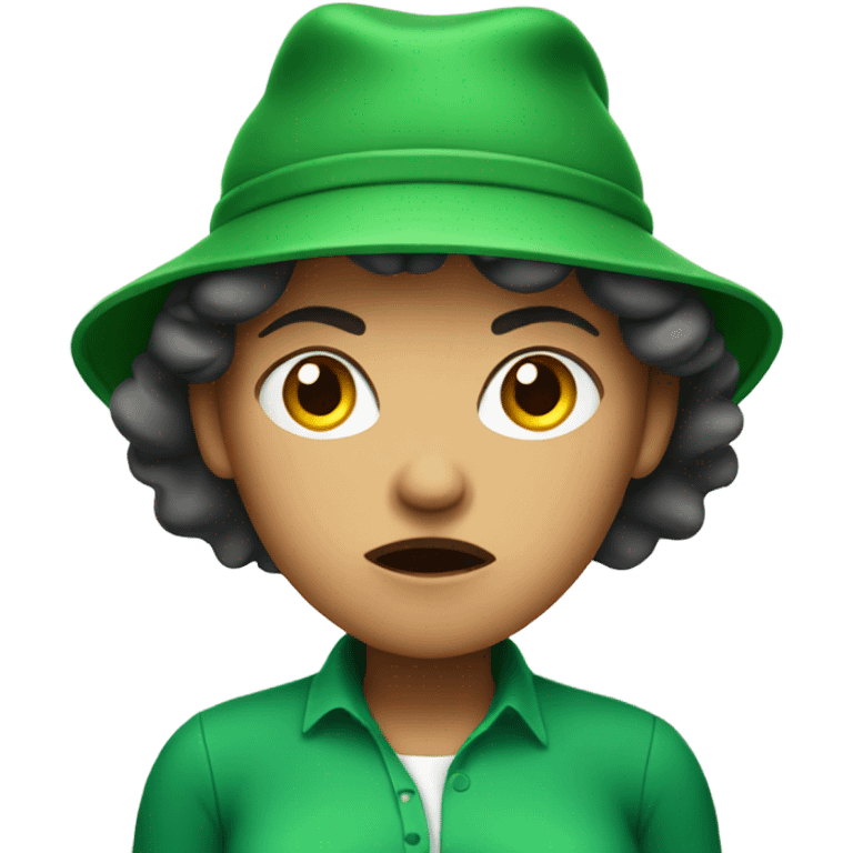 Angry mom with green hat emoji