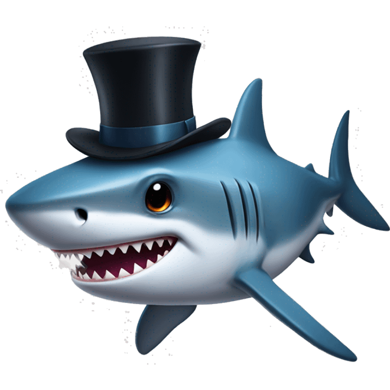 shark with tophat emoji