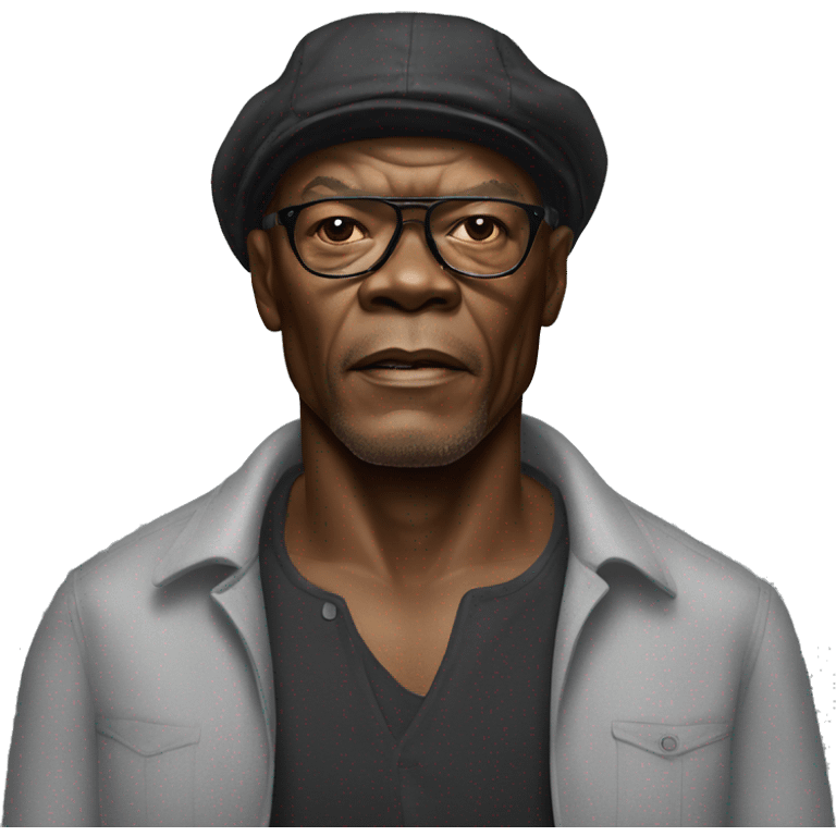 hyper realistic samuel l jackson wearing shirt emoji