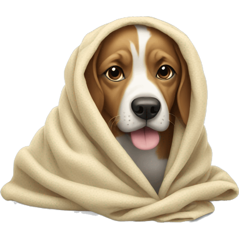 Dog in a blanket  emoji