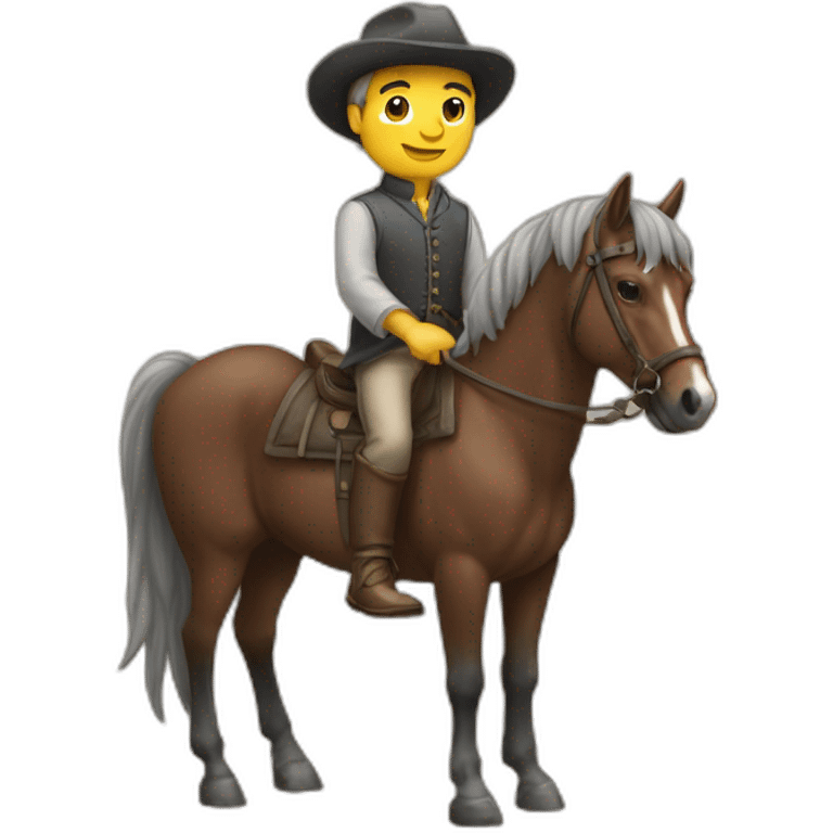 homme typé avec des chevaux emoji