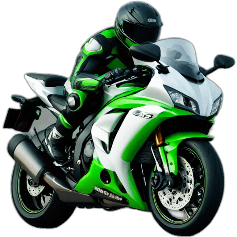 white kawasaki zx10-r wheeling emoji