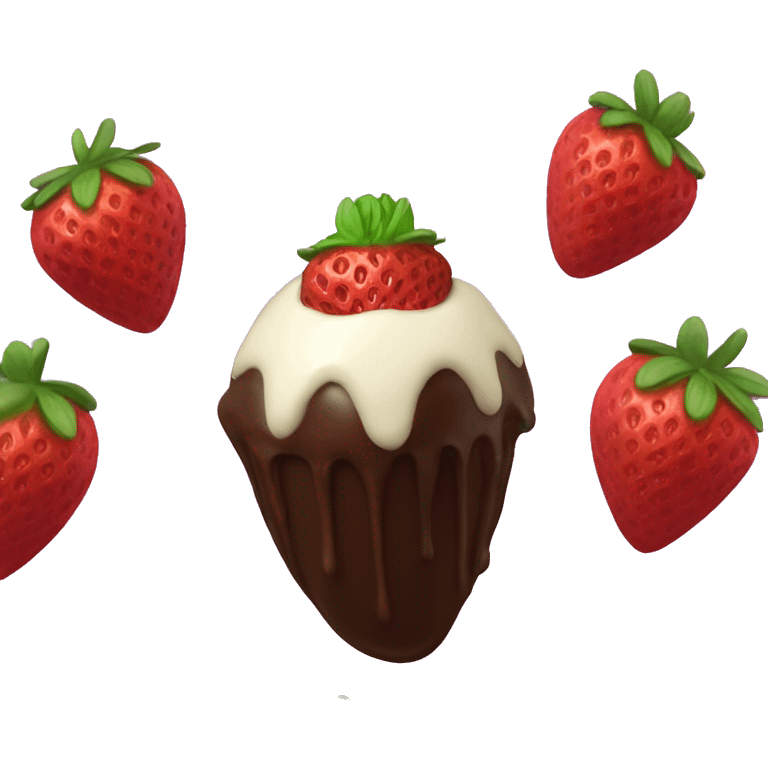 Chocolate covered strawberries with a K emoji