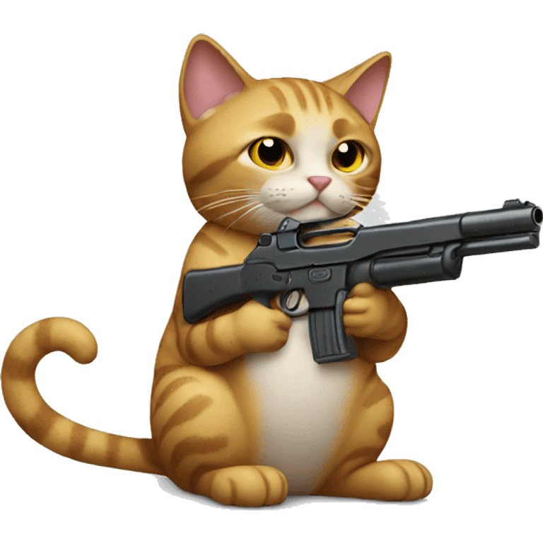 Cat holding gun emoji