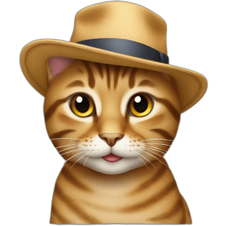 tabby cat with a hat emoji