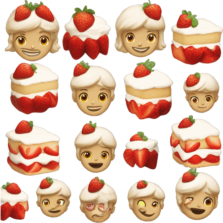 Strawberry vanilla shortcake emoji