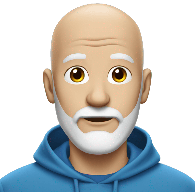 bald man in Blue hoodie 1 days  white beard emoji