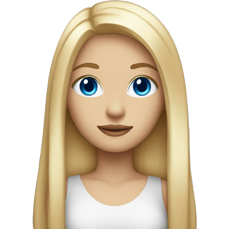 blonde girl with straight hair and blue eyes  emoji