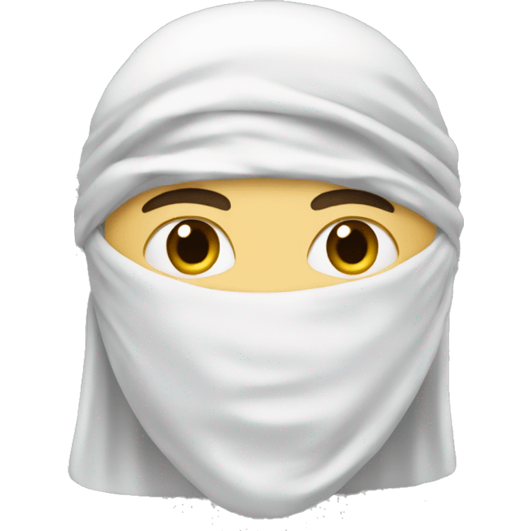 white-ninja-with-a-white-veil-on-his-head,-black-eyes emoji