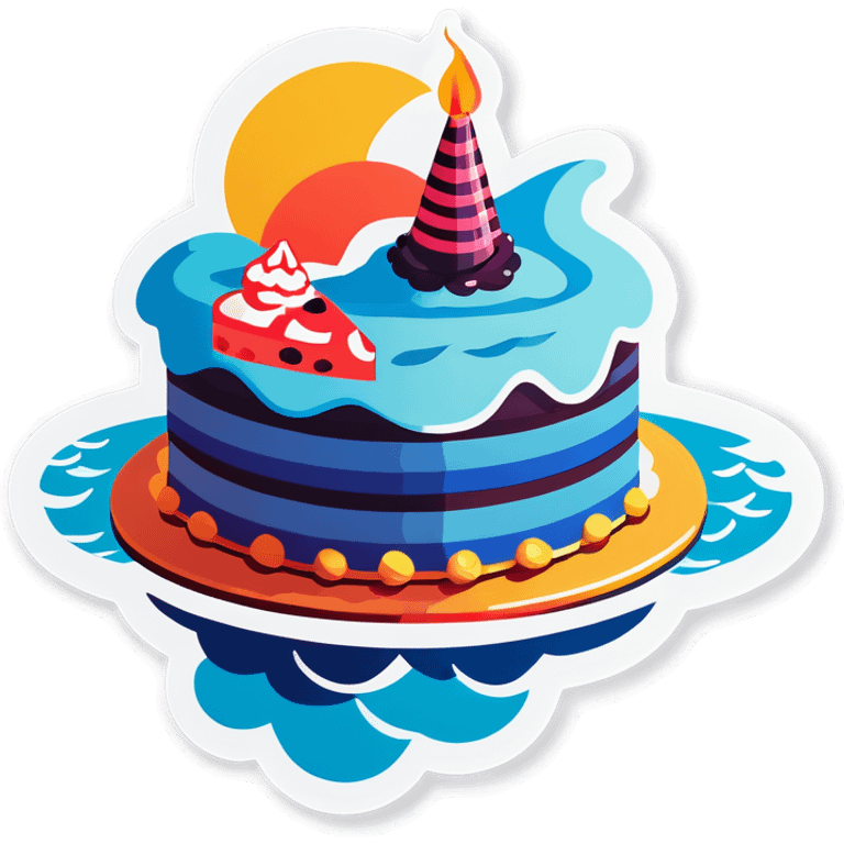 Cake by the ocean emoji