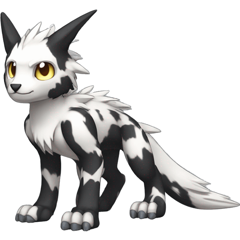 cute cool edgy Digimon-Fakemon-animal with cool markings full body emoji