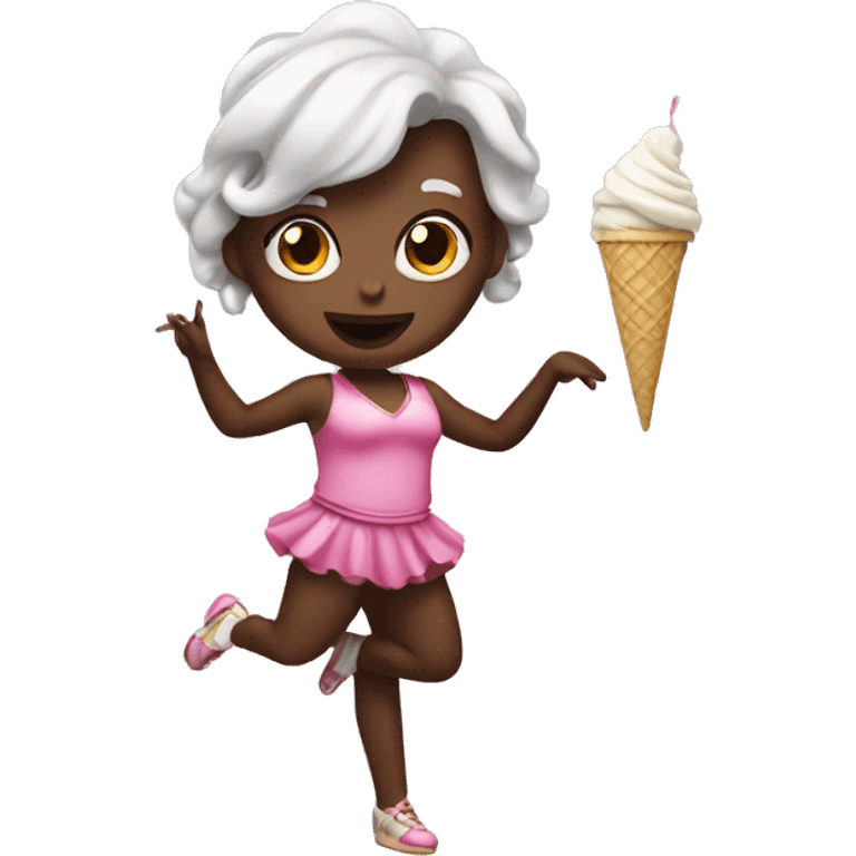 A dancer with a ice cream  emoji