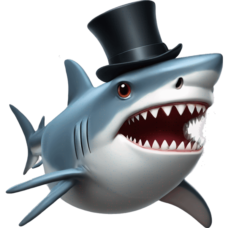 Shark with a top hat emoji