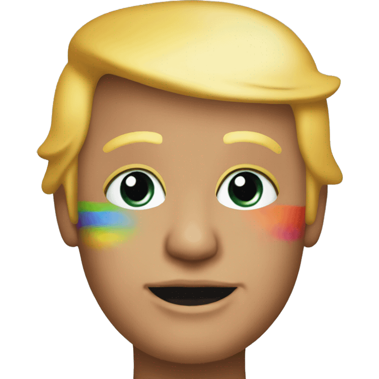 Donald Trump with rainbow makeup emoji