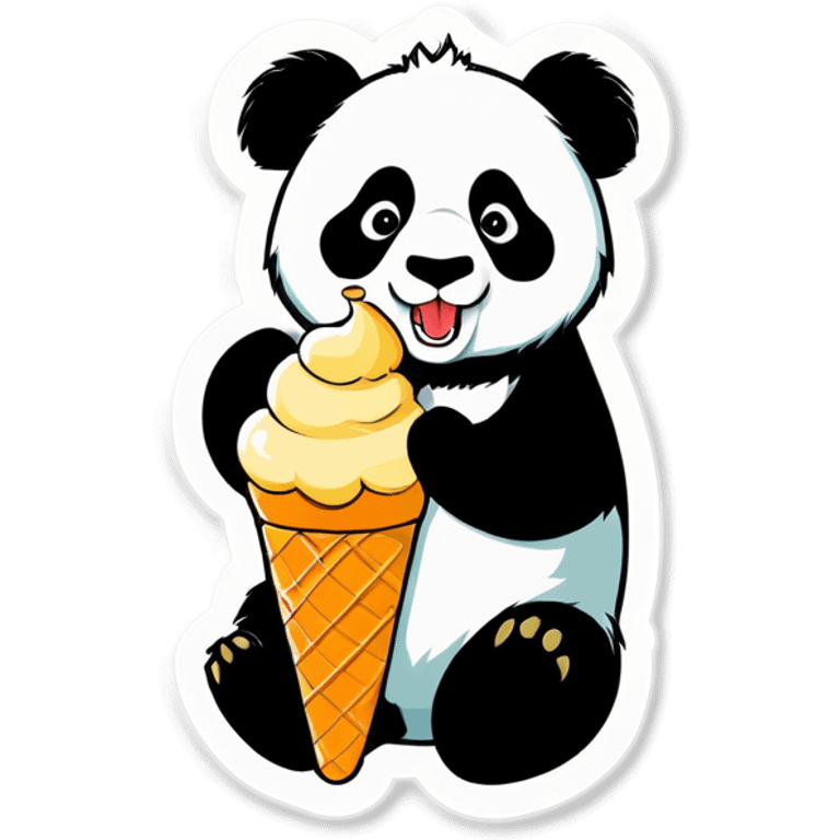 Panda eating ice cream emoji