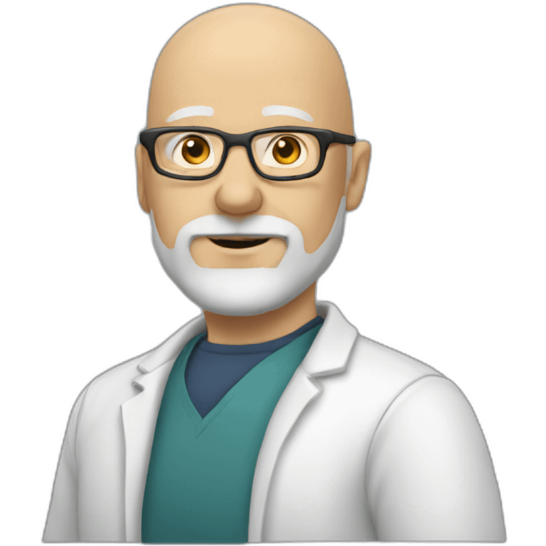 bald white man with a beard around 50yo with glasses on the head emoji