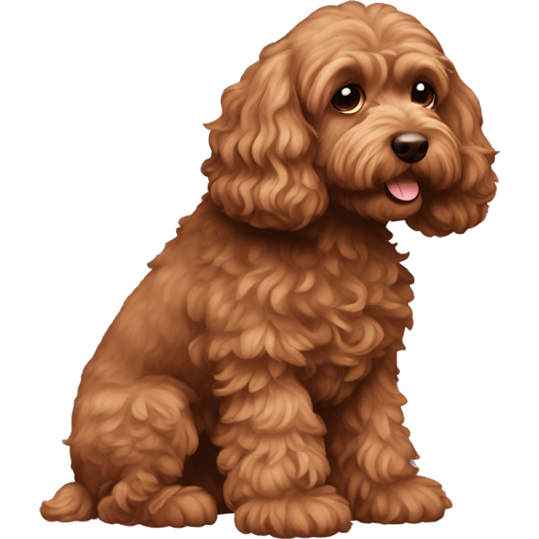 brown cockapoo from the side full body emoji