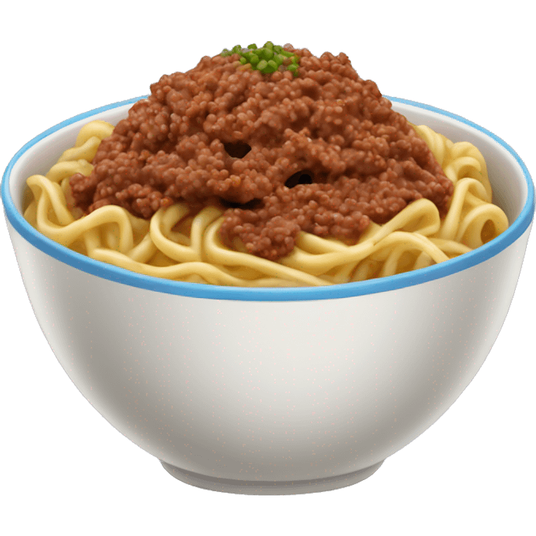 ground beef noodles in a bowl emoji