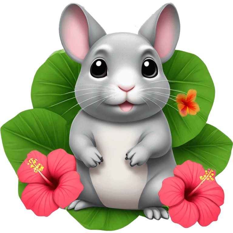 Chinchilla with Hibiscus    emoji