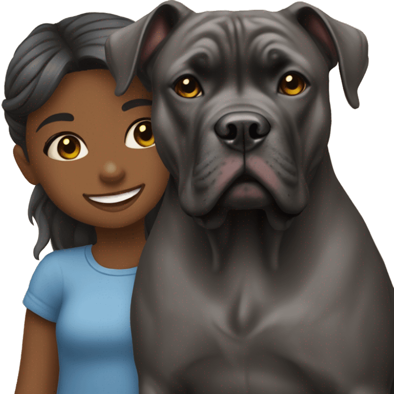 Little girl and cane corso emoji