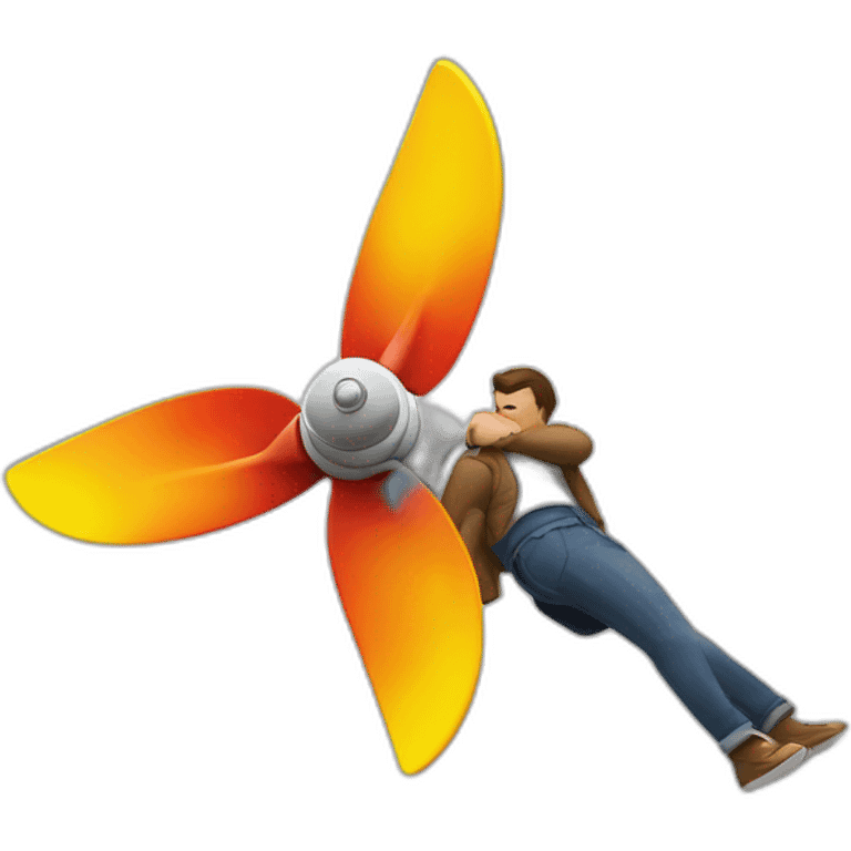 colorful propeller topples a man to death emoji