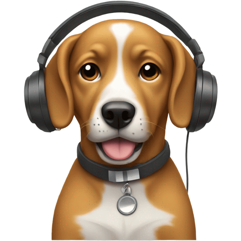 Dog with headphones emoji