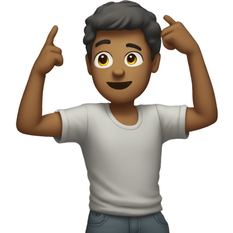 guy making a dab emoji