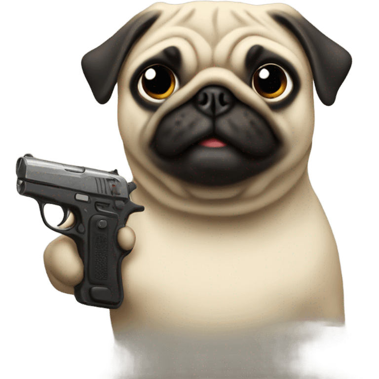 pug with a gun emoji