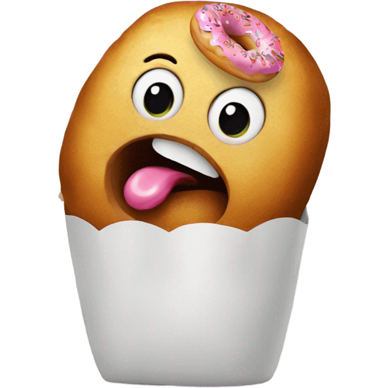 potato eating donuts emoji