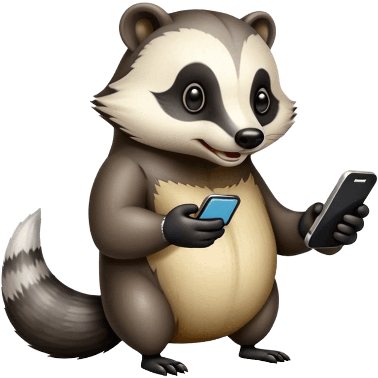 Badger with phone emoji