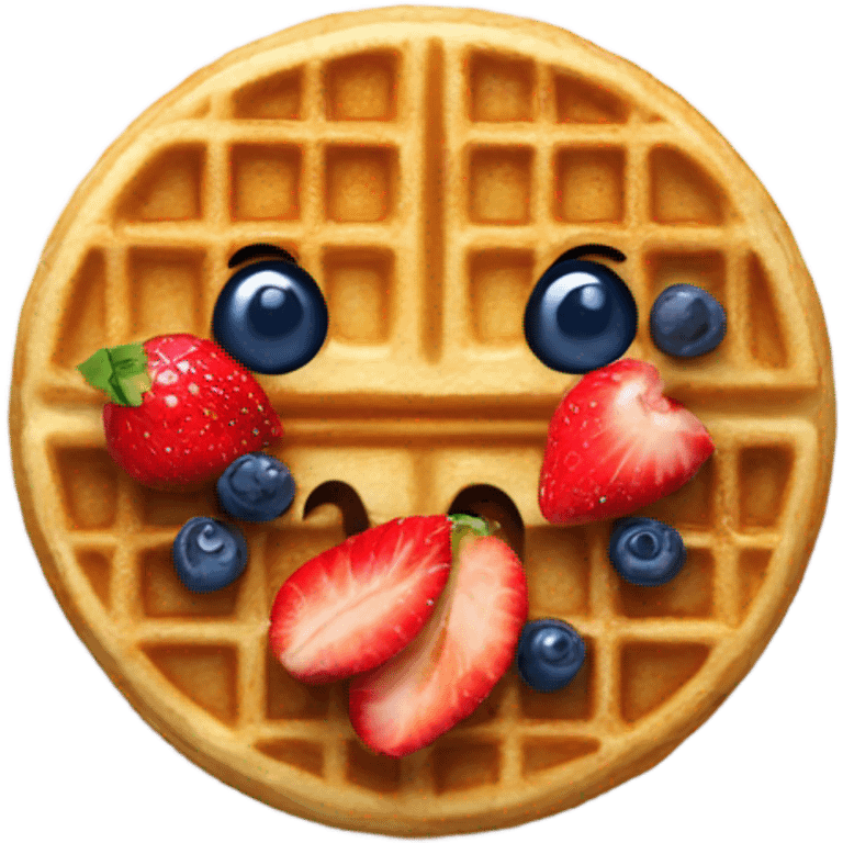 waffles with fruit on a plate emoji