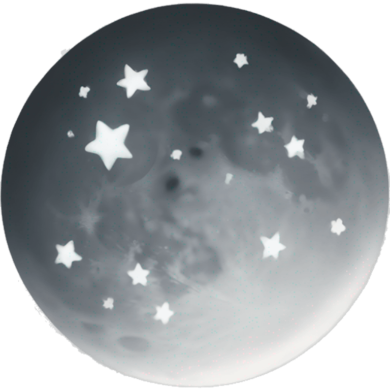 white moon with stars emoji