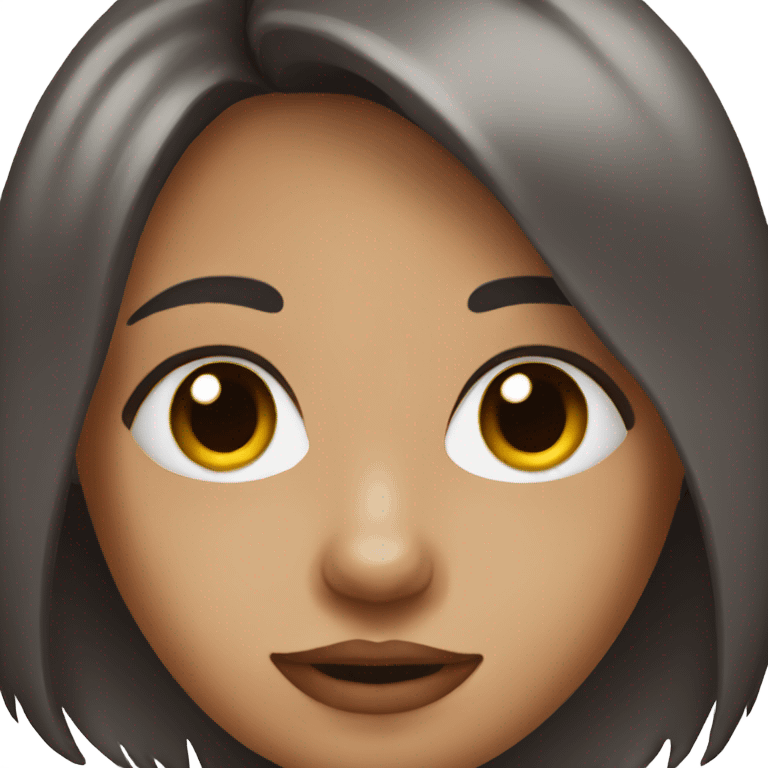 Girl with dark red wolfcut emoji