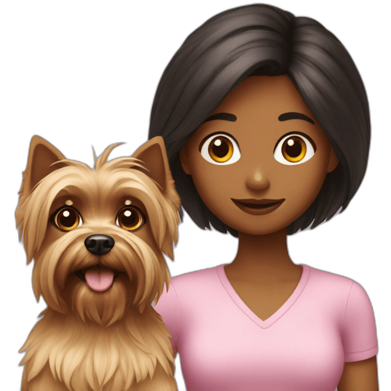 girl with a yorkshire terrier emoji