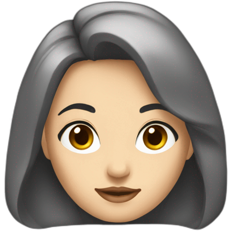 Anastasiia with browm hair emoji